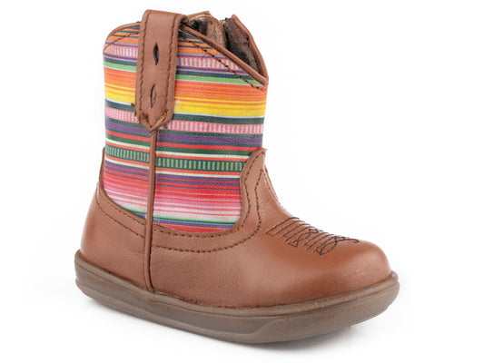 Roper Infant Girls Tan Burnished Leather Vamp - Roper
