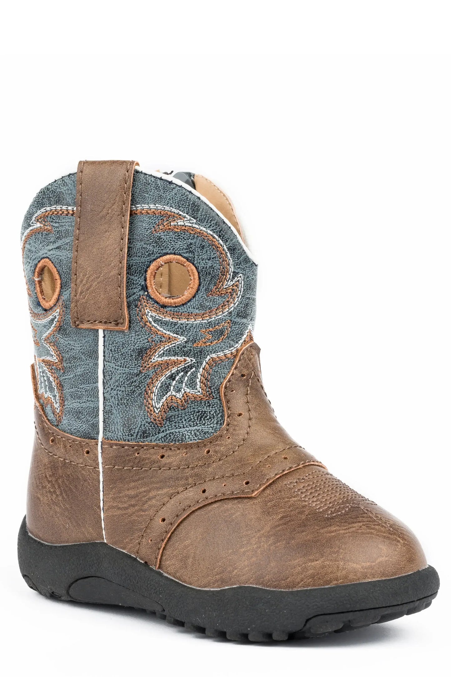 Roper Infant Boys Brown Vamp With Blue Shaft Cowbaby - Roper - Flyclothing LLC