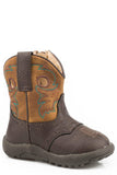 Roper Infant Boys Tumbled Brown Saddle Vamp With Tan Shaft Cowbaby - Roper - Flyclothing LLC