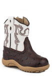 ROPER INFANT ROPER BOYS BROWN FAUX OSTRICH WITH WHITE SHAFT COWBABY - Roper
