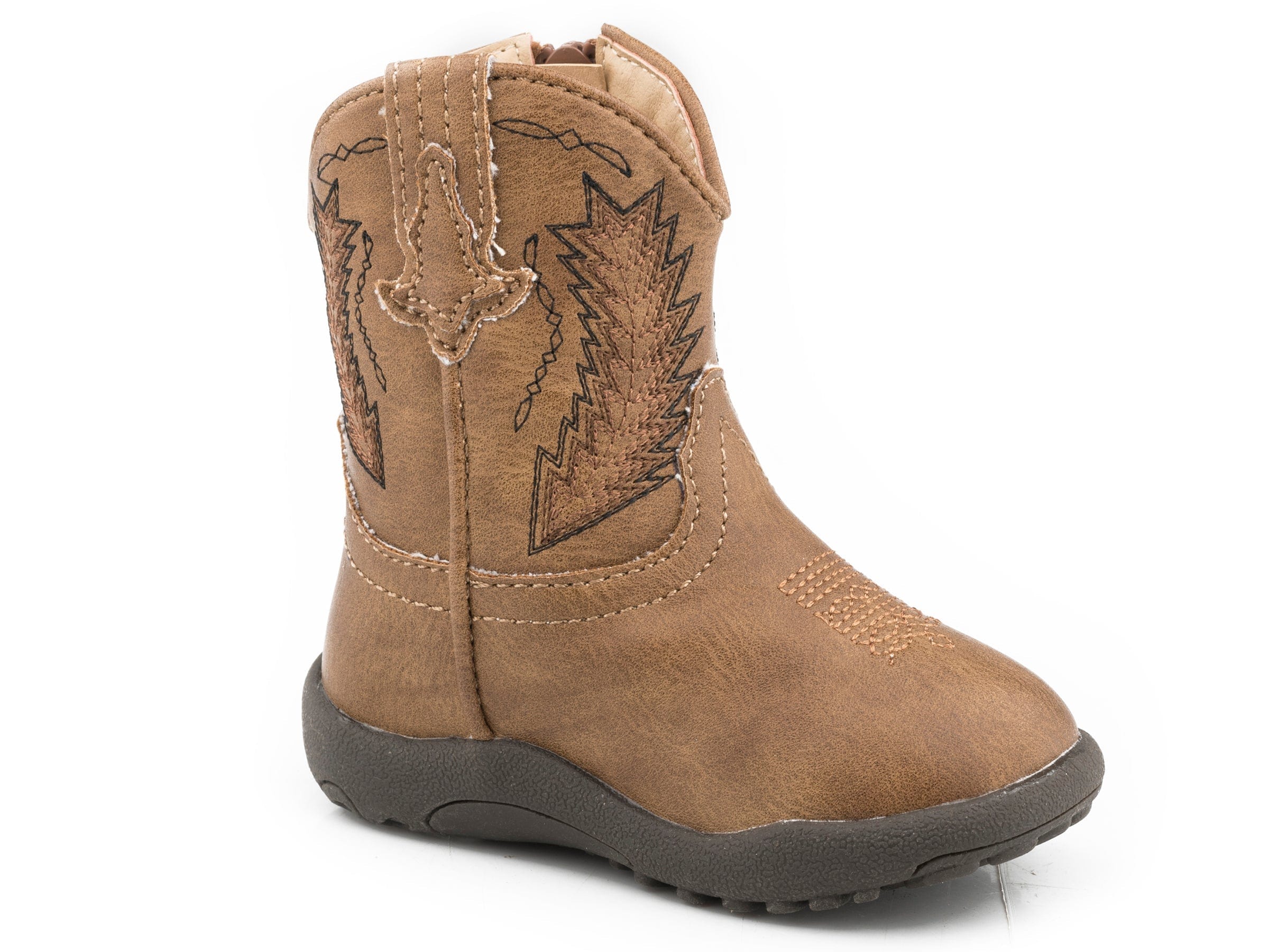 Roper Infant Boys Tan Faux Leather All Over - Roper