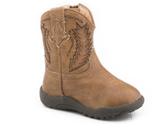 Roper Infant Boys Tan Faux Leather All Over - Roper