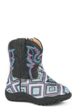 Roper Infant Girls Geometric Glitter Vamp With Black Shaft Cowbaby - Roper