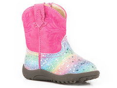 Roper Infant Girls Multi Rainbow Glitter Vamp