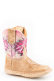 Roper Infant Girls Tan Leather Vamp Cowbaby - Roper