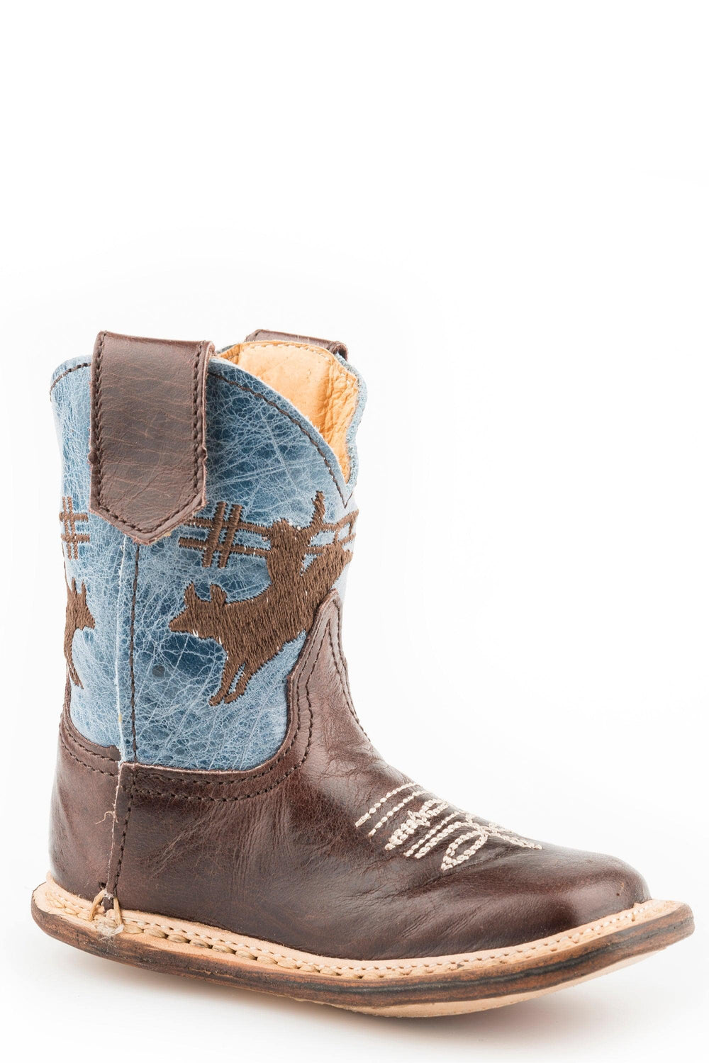 Roper Infant Boys Brown Leather Vamp Cowbaby - Roper