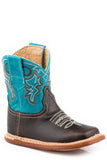 Roper Infant Boys Brown Leather Vamp With Marbled Blue Leather Shaft - Roper