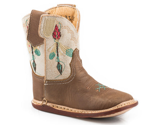 Roper Infant Girls Soft Tan Lthr Vamp Boot Vintage With Lthr - Roper