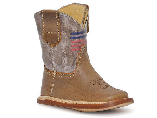 Roper Infant Boys Burnish Brown Lthr Vamp Boot - Roper