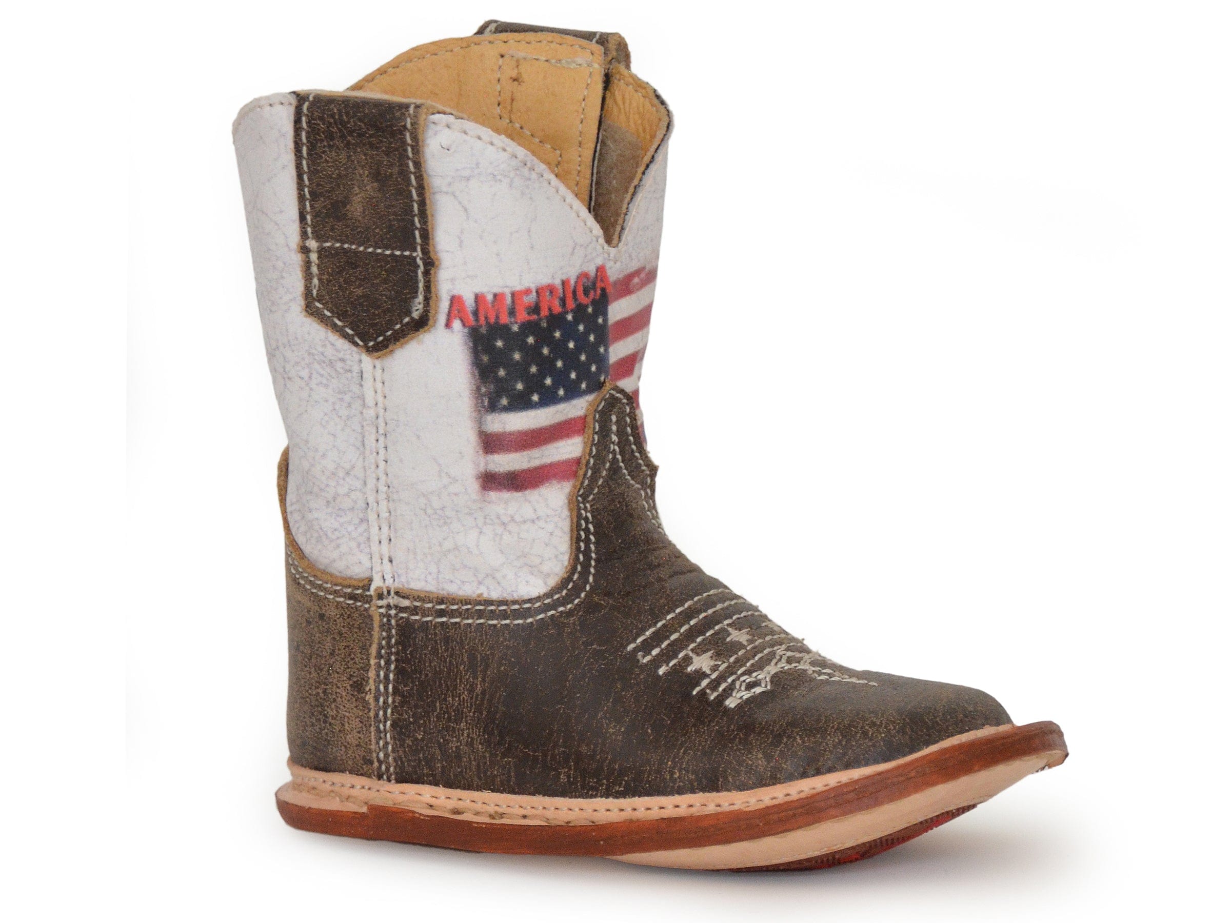 Roper Infant Boys Vintage Brown Leather Vamp Boot - Roper