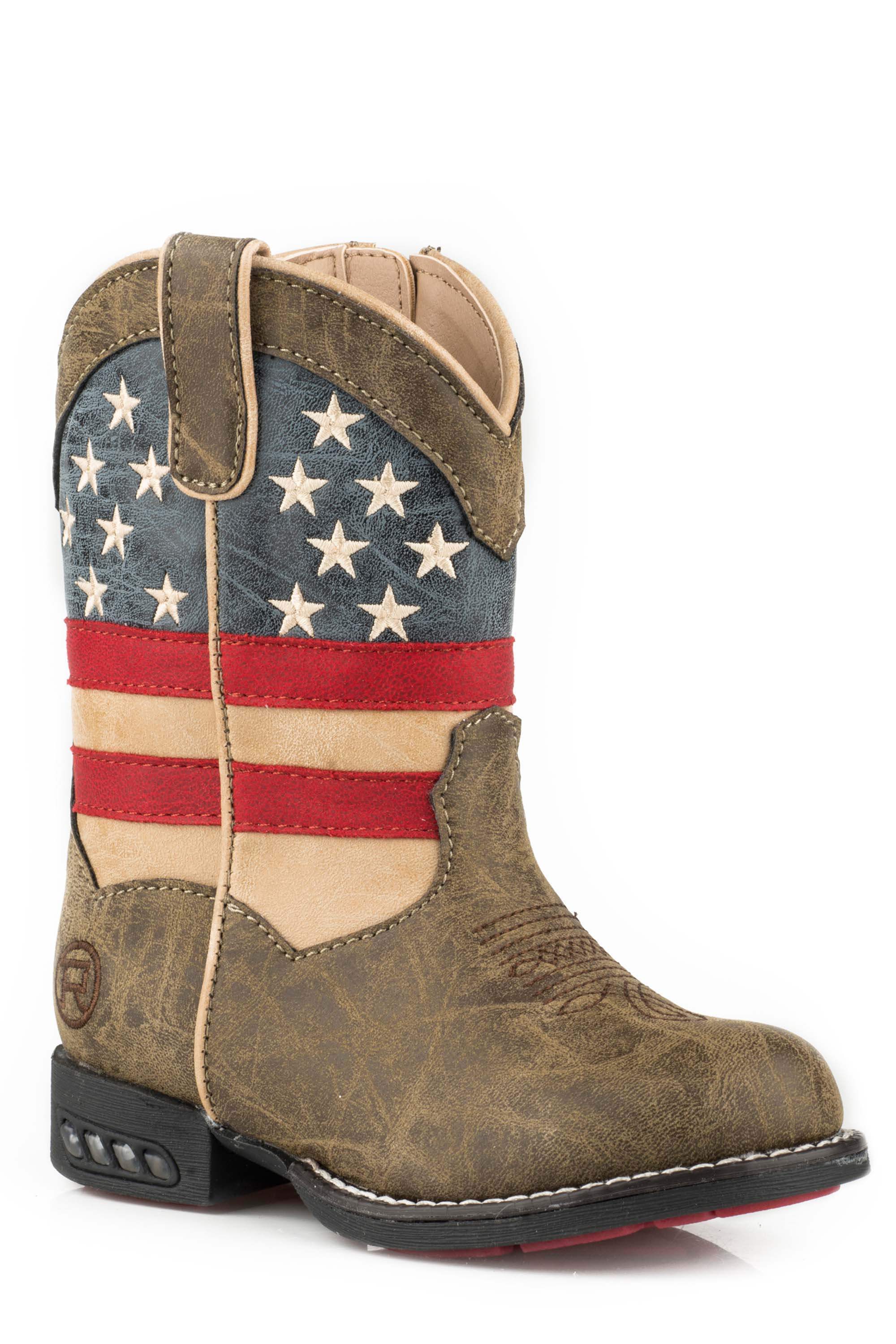 Roper Boys Toddler Patriotic Stars And Stripes Lightup Heel - Roper - Flyclothing LLC