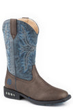 Roper Toddler Boys Light Up Boots Boot With Brown Vamp  Blue Shaft - Roper