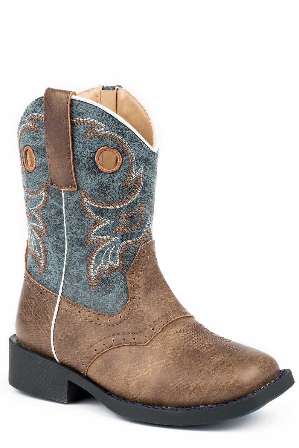 Roper Boys Toddler Distressed Brown Vamp With Saddle Vamp - Roper