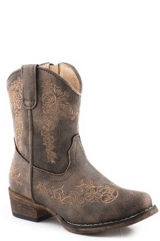 Roper Girls Toddler Vintage Brown Vamp Boot And Shaft - Roper