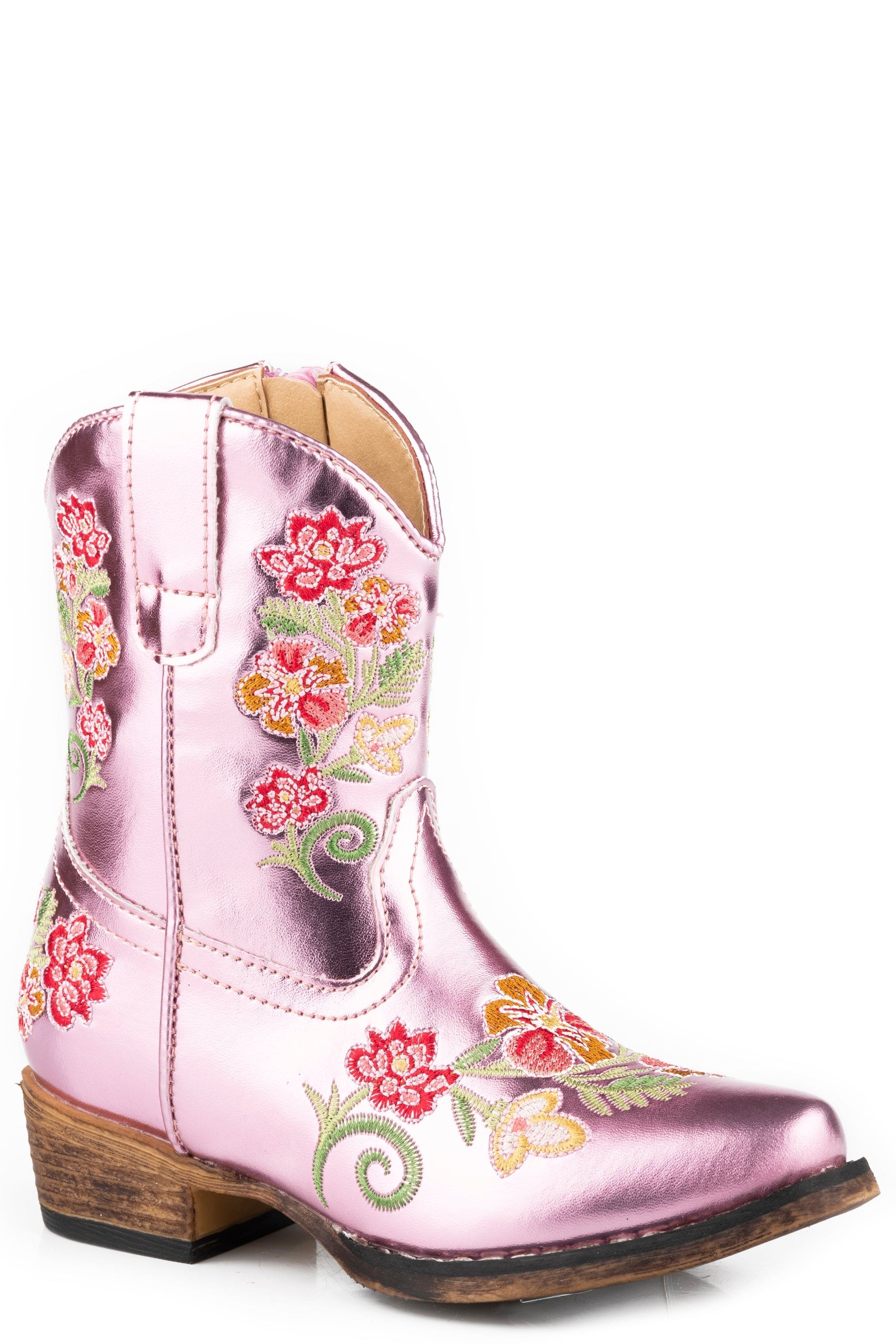 Roper Girls Toddler Pink Metallic Faux Leather Upper - Roper