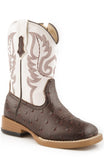 Roper Boys Toddler Brown Faux Ostrich Vamp White Shaft - Roper