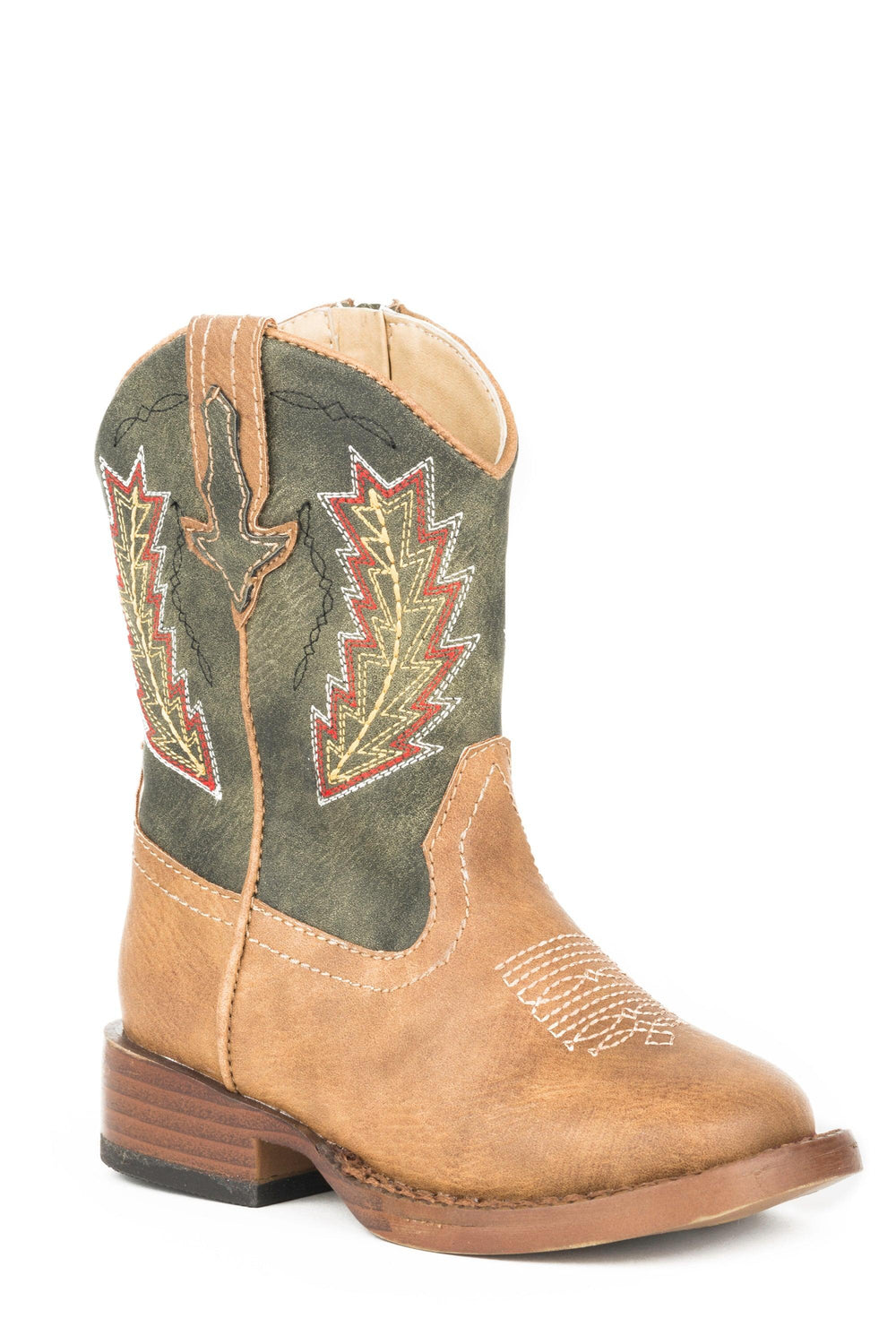 Roper Boys Toddler Tan And Green With Arrow Embroidery - Roper