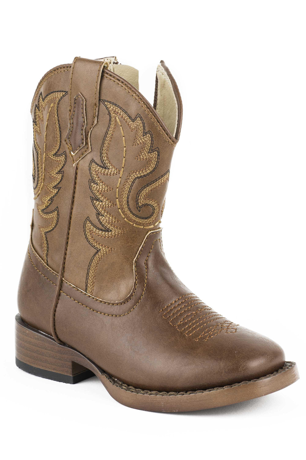 Roper Boys Toddler Brown And Tan Faux Leather - Roper