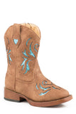 Roper Girls Toddler Tan With Turquoise Glitter Underlay - Roper