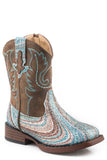 Roper Girls Toddler Brown Shaft With Swirly Glitter Vamp Boot - Roper