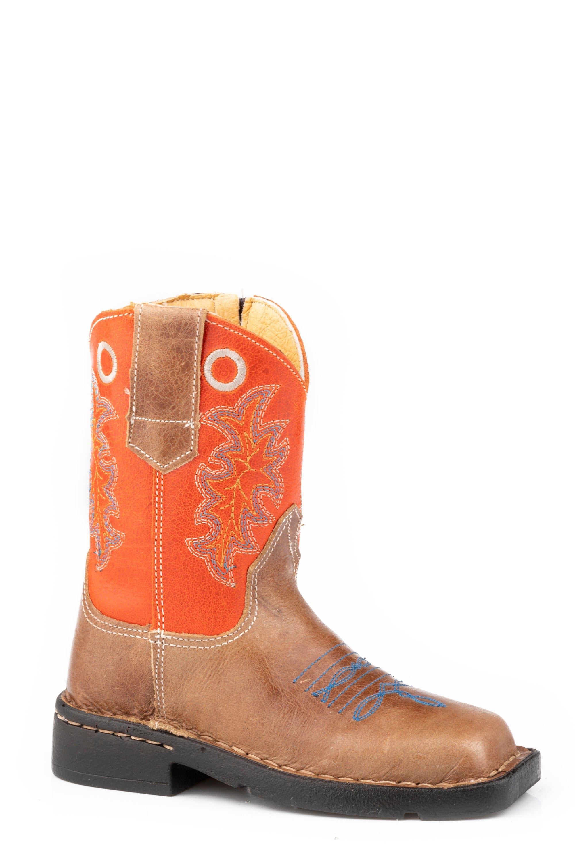 Roper Boys Toddler Waxy Tan Leather Vamp Boot - Roper