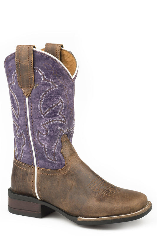 ROPER LITTLE GIRLS MEDIUM BROWN LEATHER VAMP - Roper