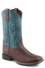Roper Little Boys Brown Tumbled Leather Vamp - Roper