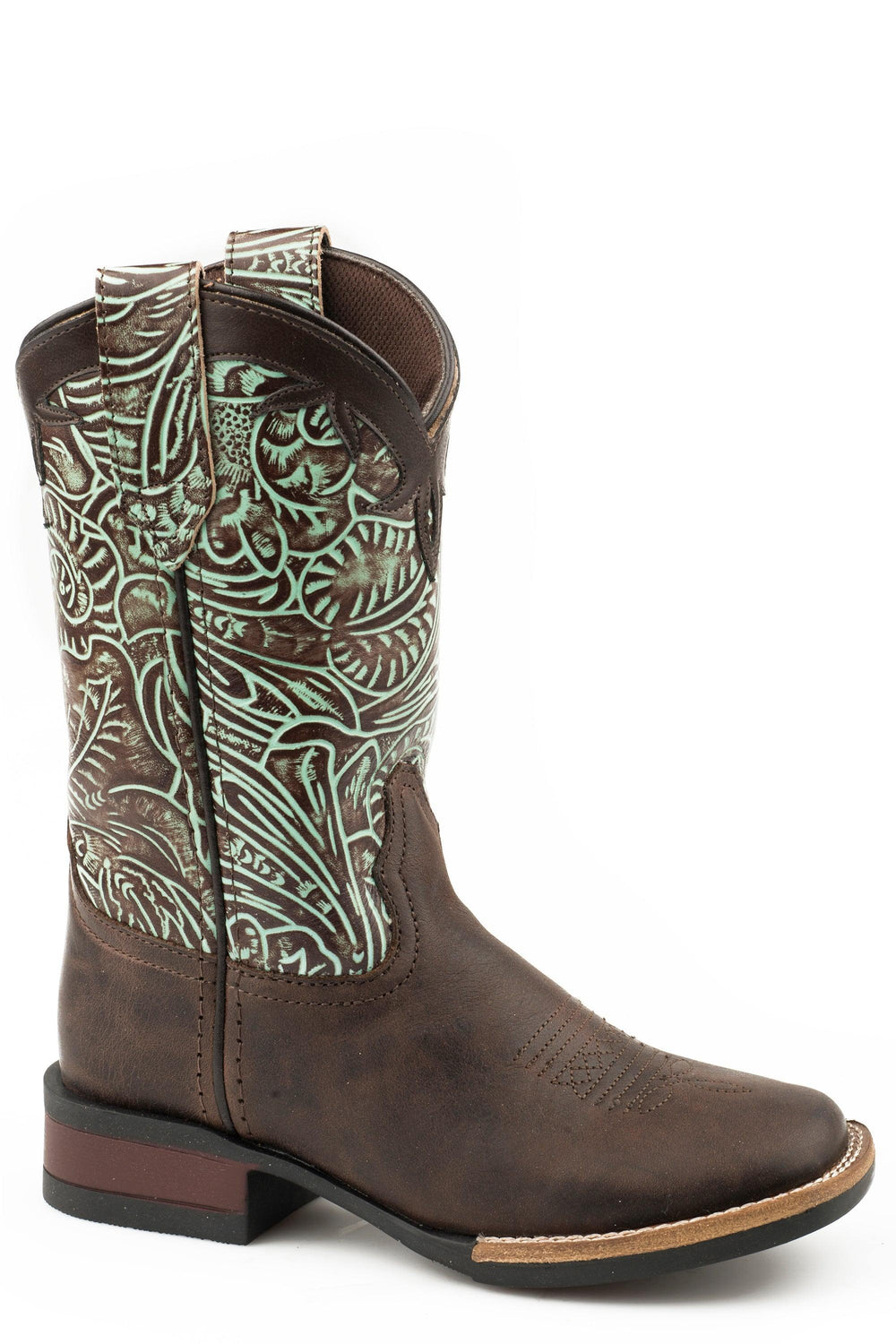 Roper Little Girls Brown Oiled Leather Vamp - Roper