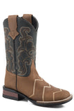 Roper Little Boys Brown Leather Vamp With Black Shaft - Roper