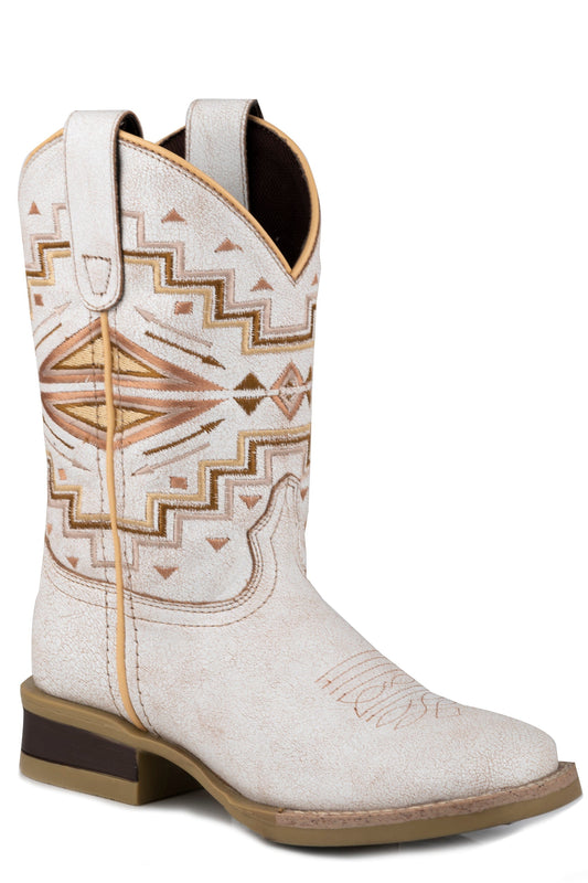 Roper Little Girls White Vintage Leather Upper - Roper
