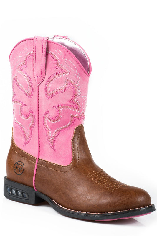 Roper Little Girls Tan And Pink - Roper