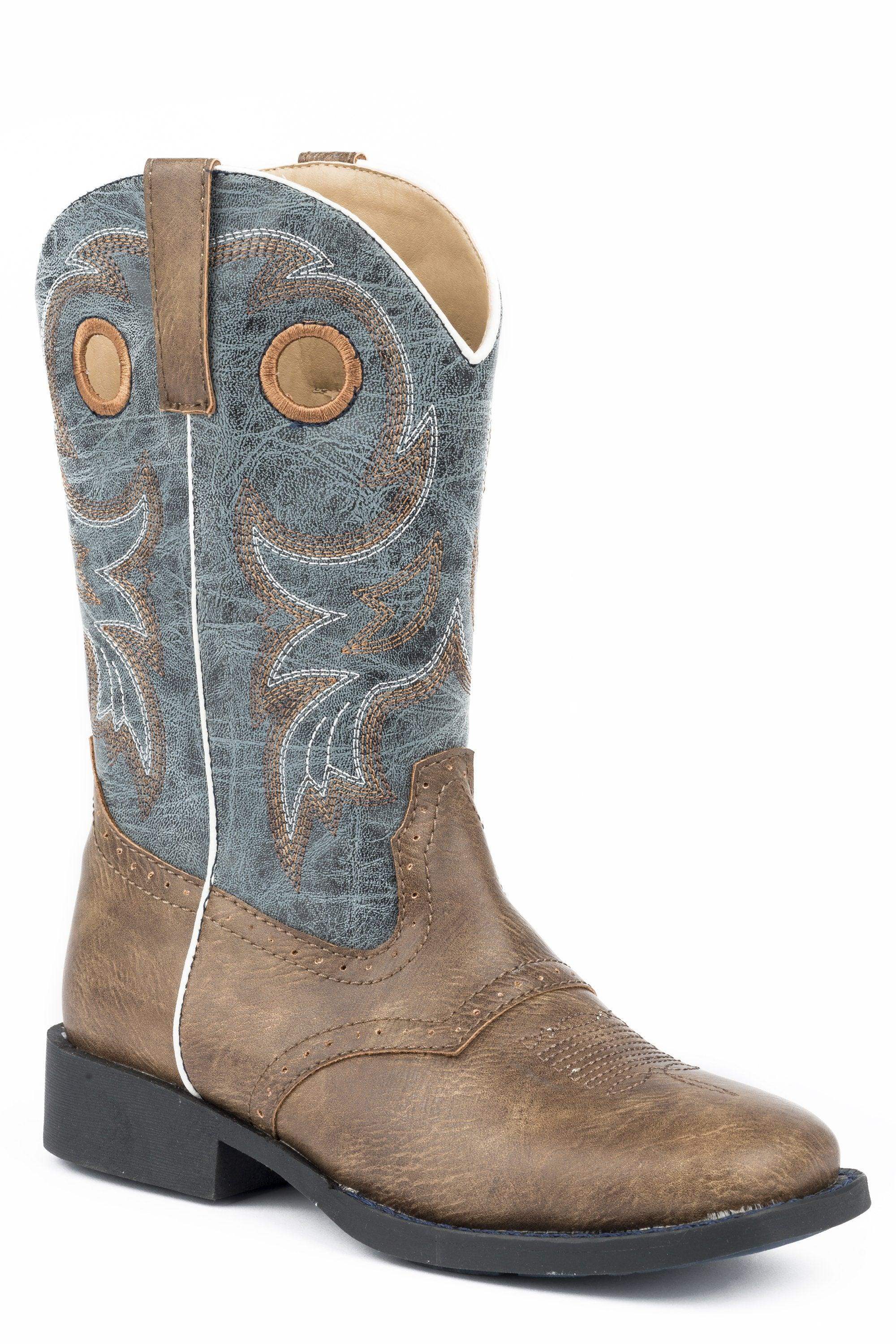ROPER LITTLE ROPER BOYS DISTRESSED BROWN WITH SADDLE VAMP - Roper - Flyclothing LLC