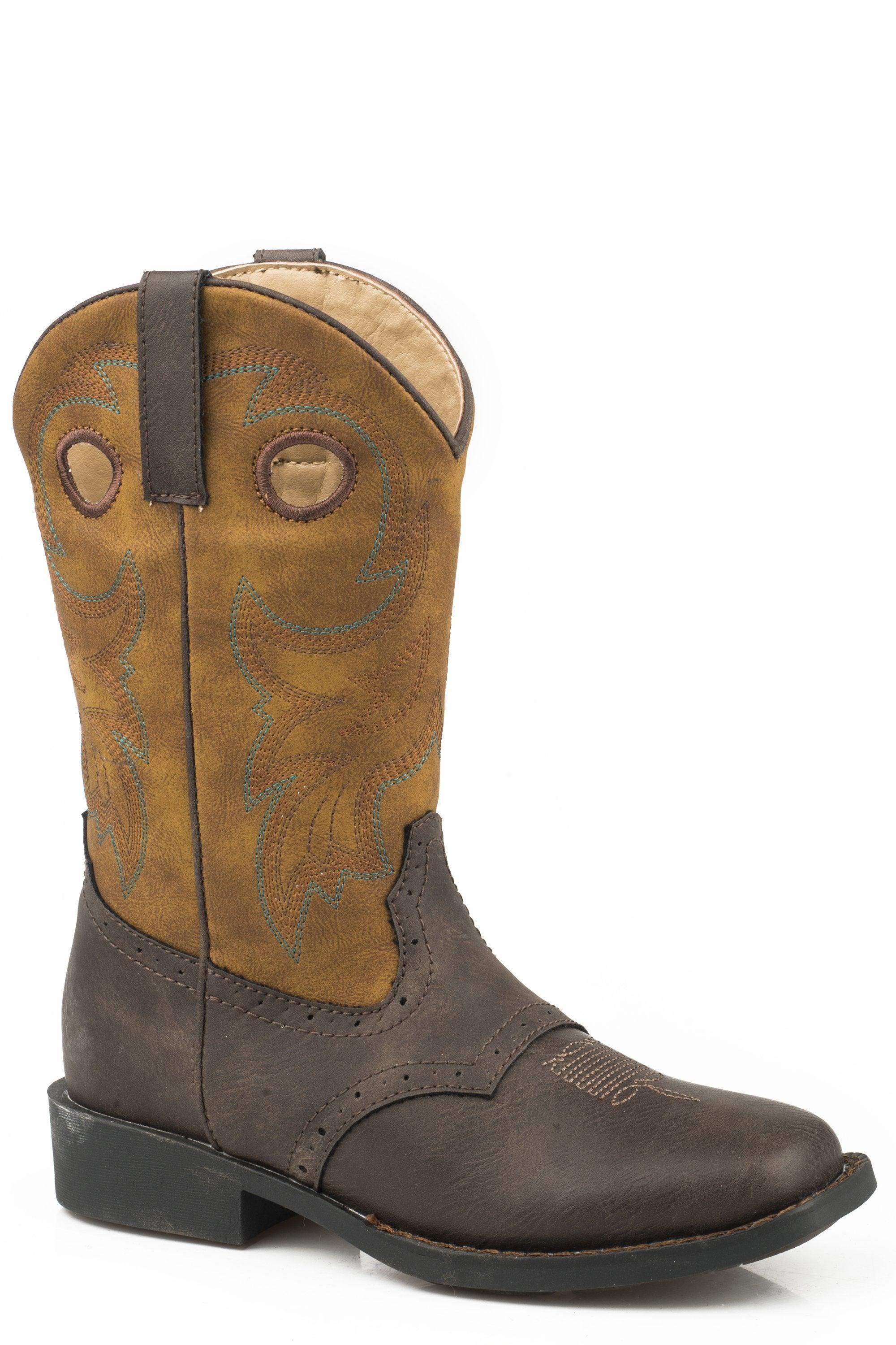 ROPER LITTLE ROPER BOYS TUMBLED BROWN WITH SADDLE VAMP - Roper - Flyclothing LLC