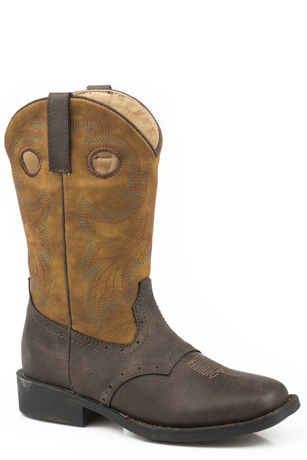 ROPER LITTLE ROPER BOYS TUMBLED BROWN WITH SADDLE VAMP - Roper