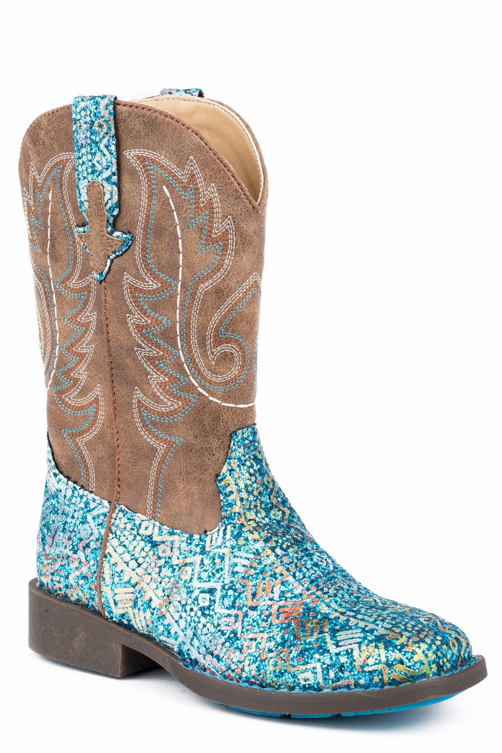 Roper Little Girls Blue Southwest Glitter - Roper