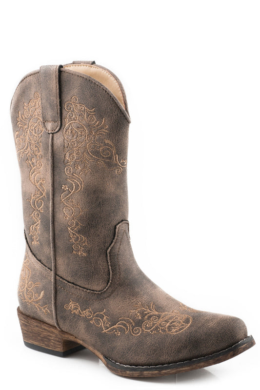 Roper Little Girls Vintage Brown Vamp And Shaft - Roper