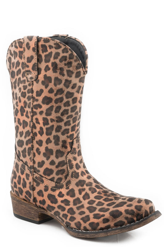 Roper Little Girls Snip Toe All Over Leopard Print - Roper