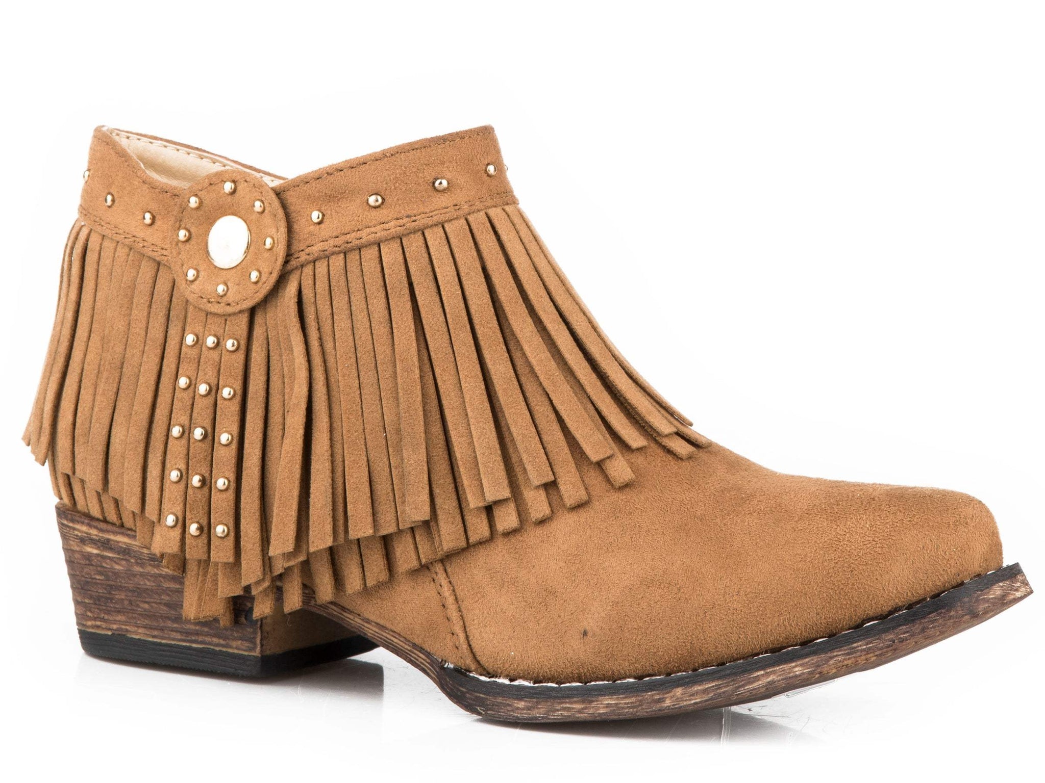 Roper Little Girls Tan Fringe With Gold Studs - Roper - Flyclothing LLC
