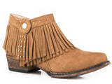 Roper Little Girls Tan Fringe With Gold Studs - Roper
