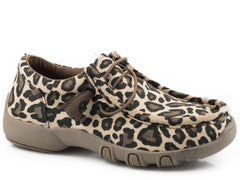 Roper Little Girls Tan Leopard Canvas - Roper