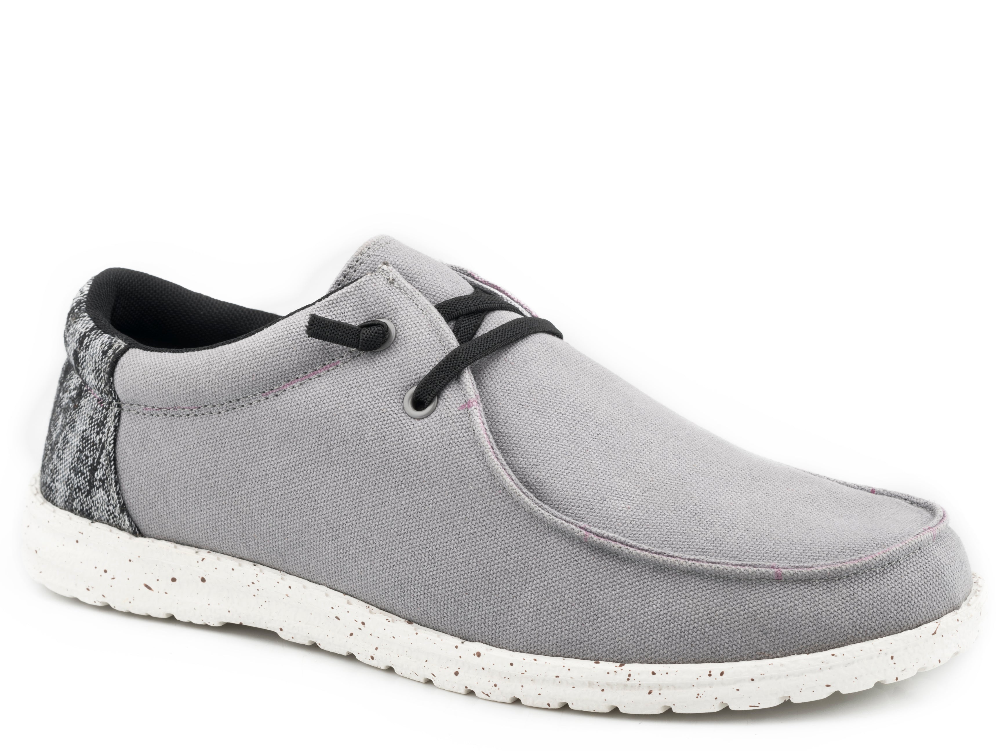 Roper Little Boys Grey Canvas With Multi Colored Heel
