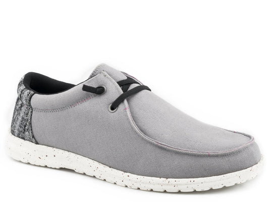 Roper Little Boys Grey Canvas With Multi Colored Heel - Roper