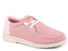 Roper Little Girls Pink Mesh With Pink Fabric Heel - Roper