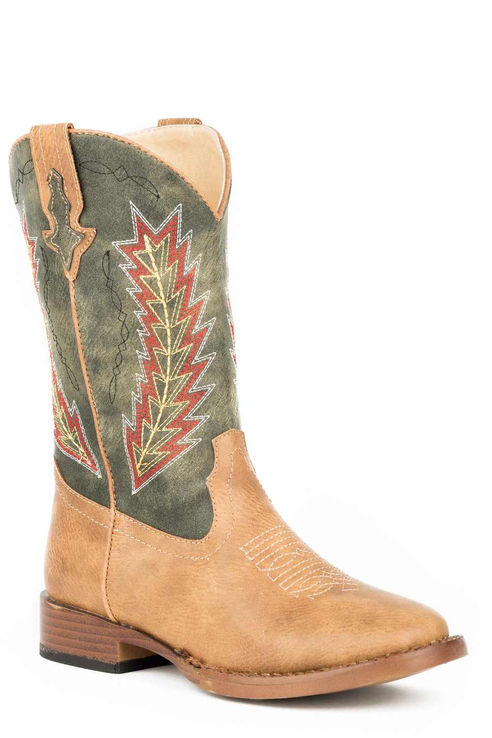 Roper Little Boys Tan And Green Shaft With Arrow Embroidery - Roper