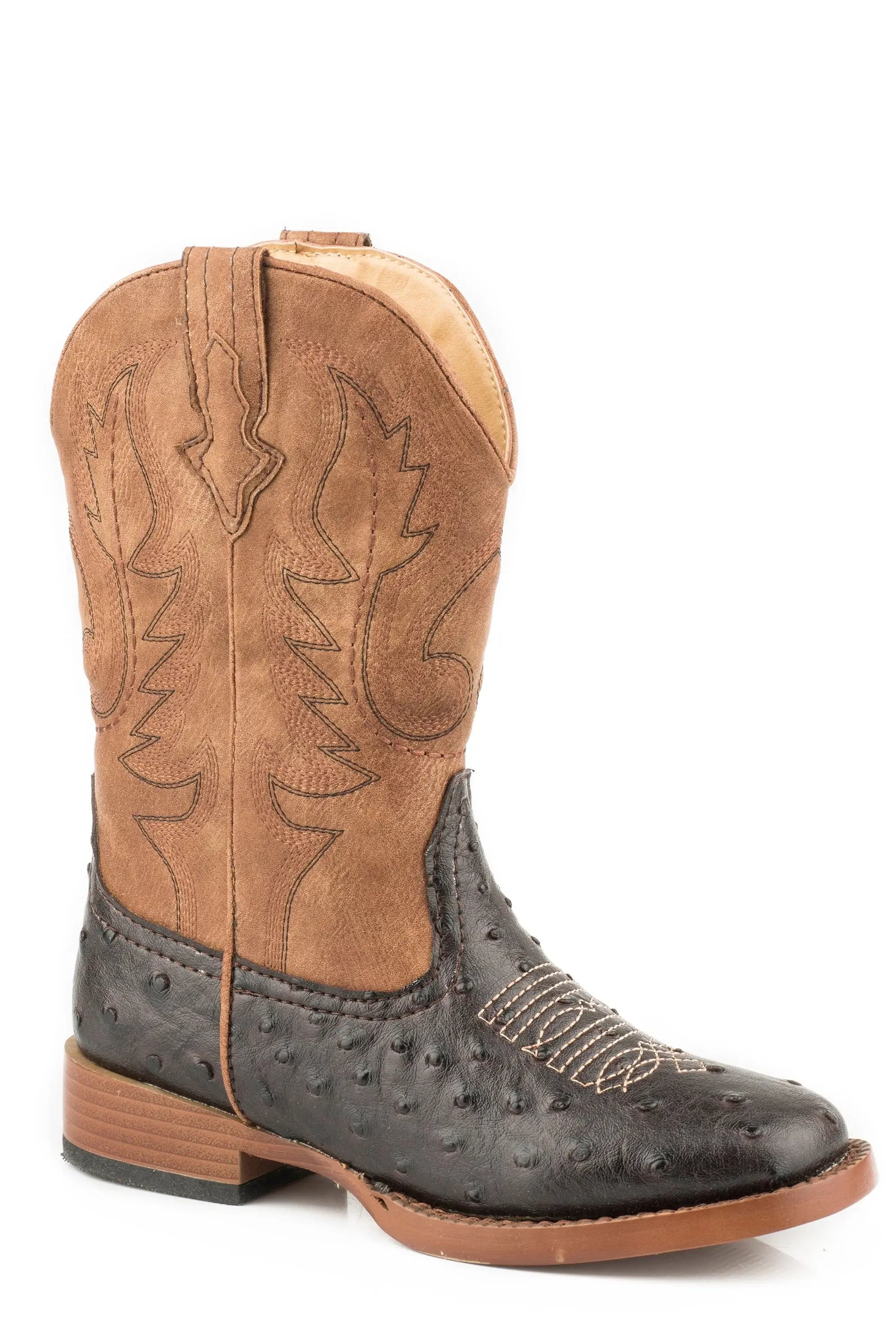 Roper Little Boys Faux Brown And Tan Ostrich - Roper - Flyclothing LLC
