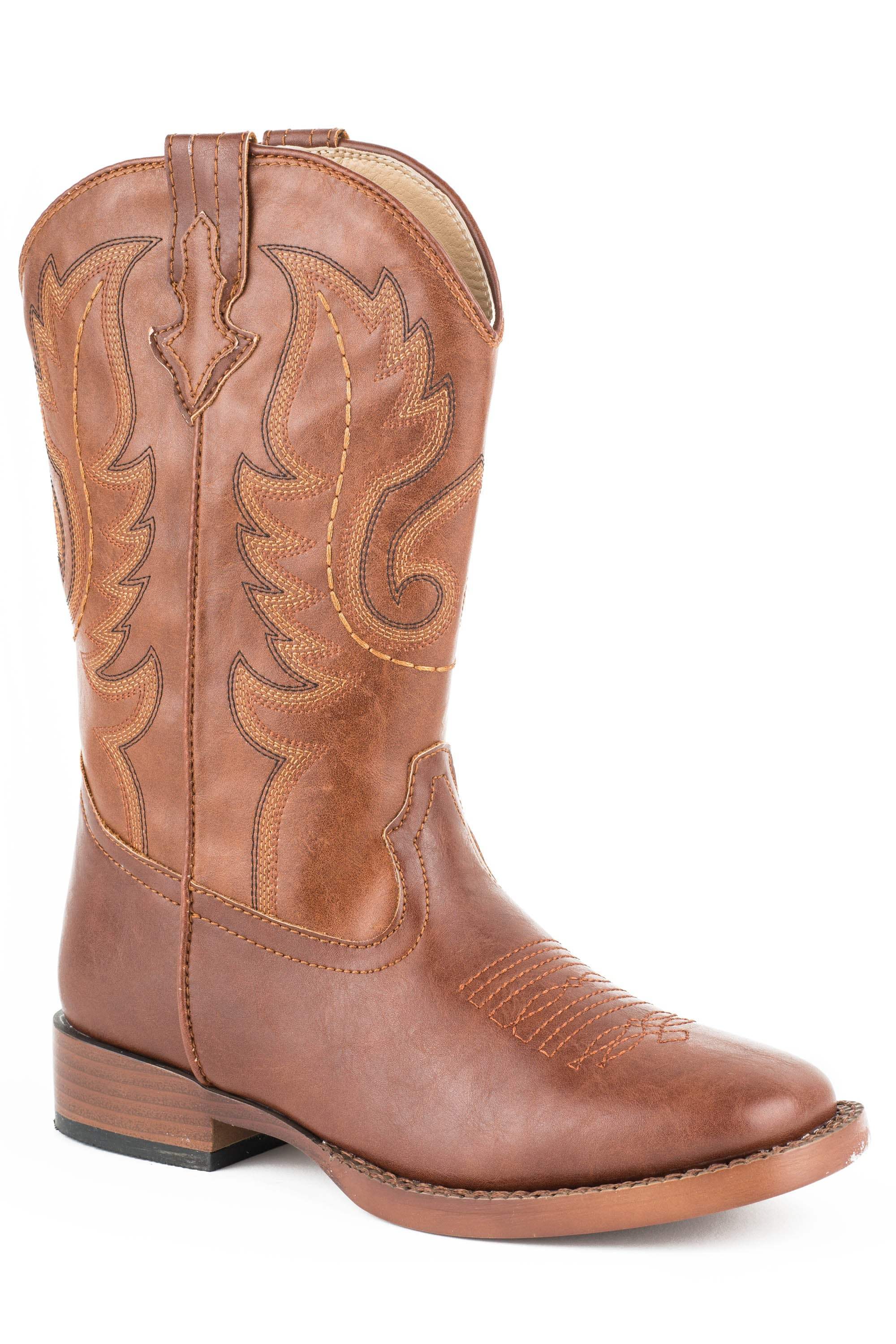Roper Little Boys Faux Brown And Tan Leather - Roper - Flyclothing LLC