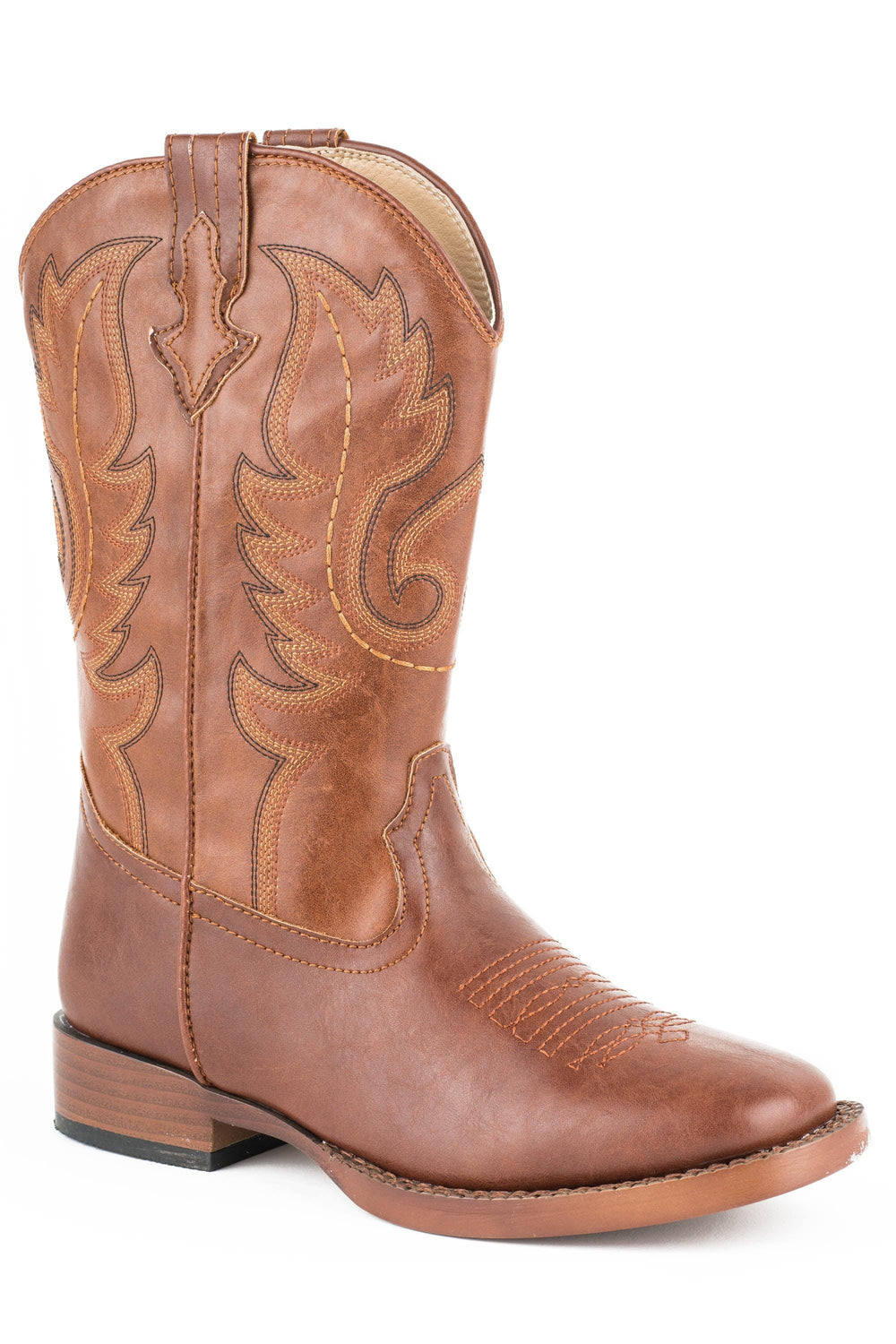 Roper Little Boys Faux Brown And Tan Leather - Roper