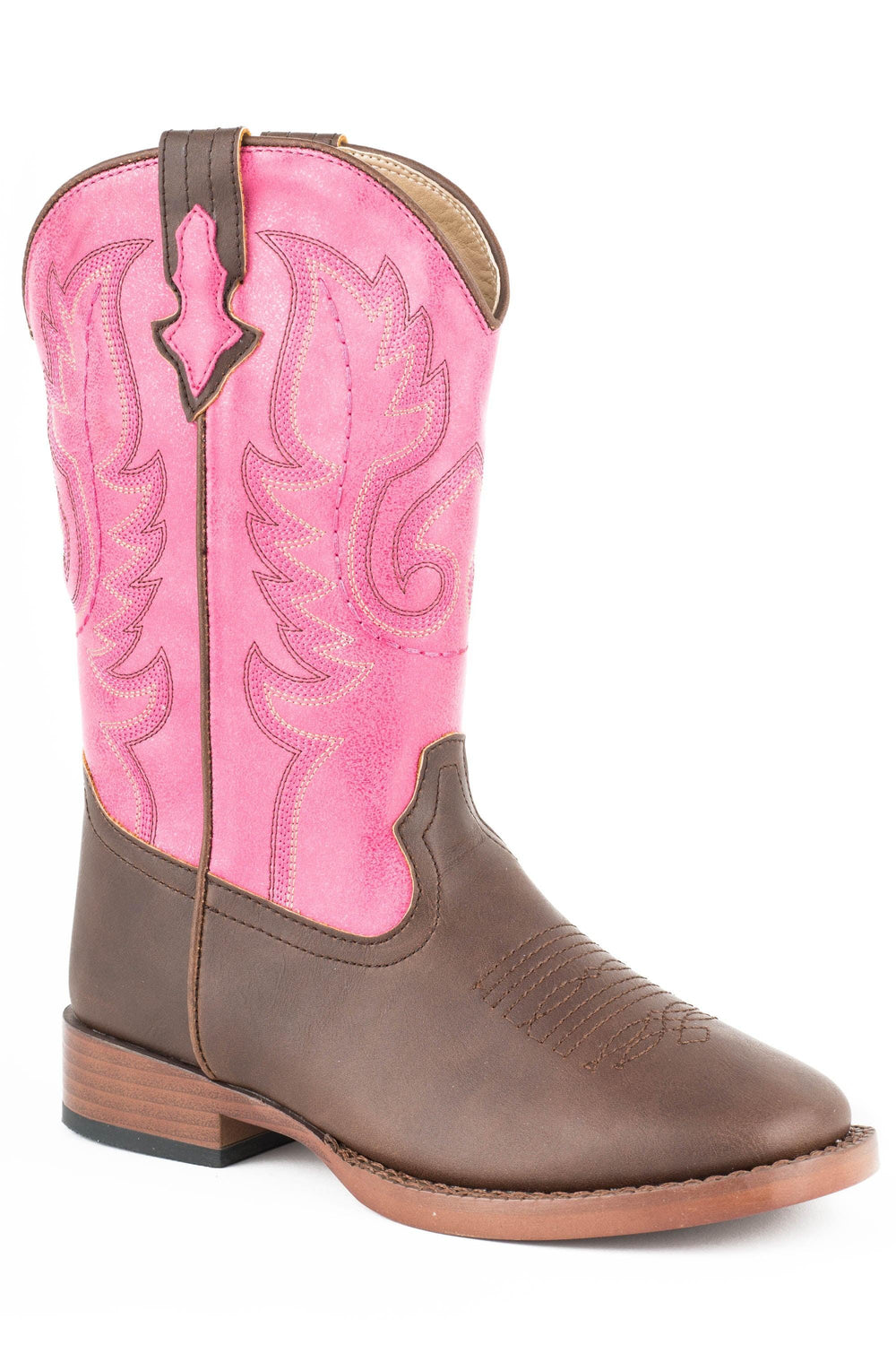 Roper Little Girls Faux Brown And Pink Leather - Roper