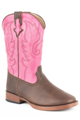 Roper Little Girls Faux Brown And Pink Leather