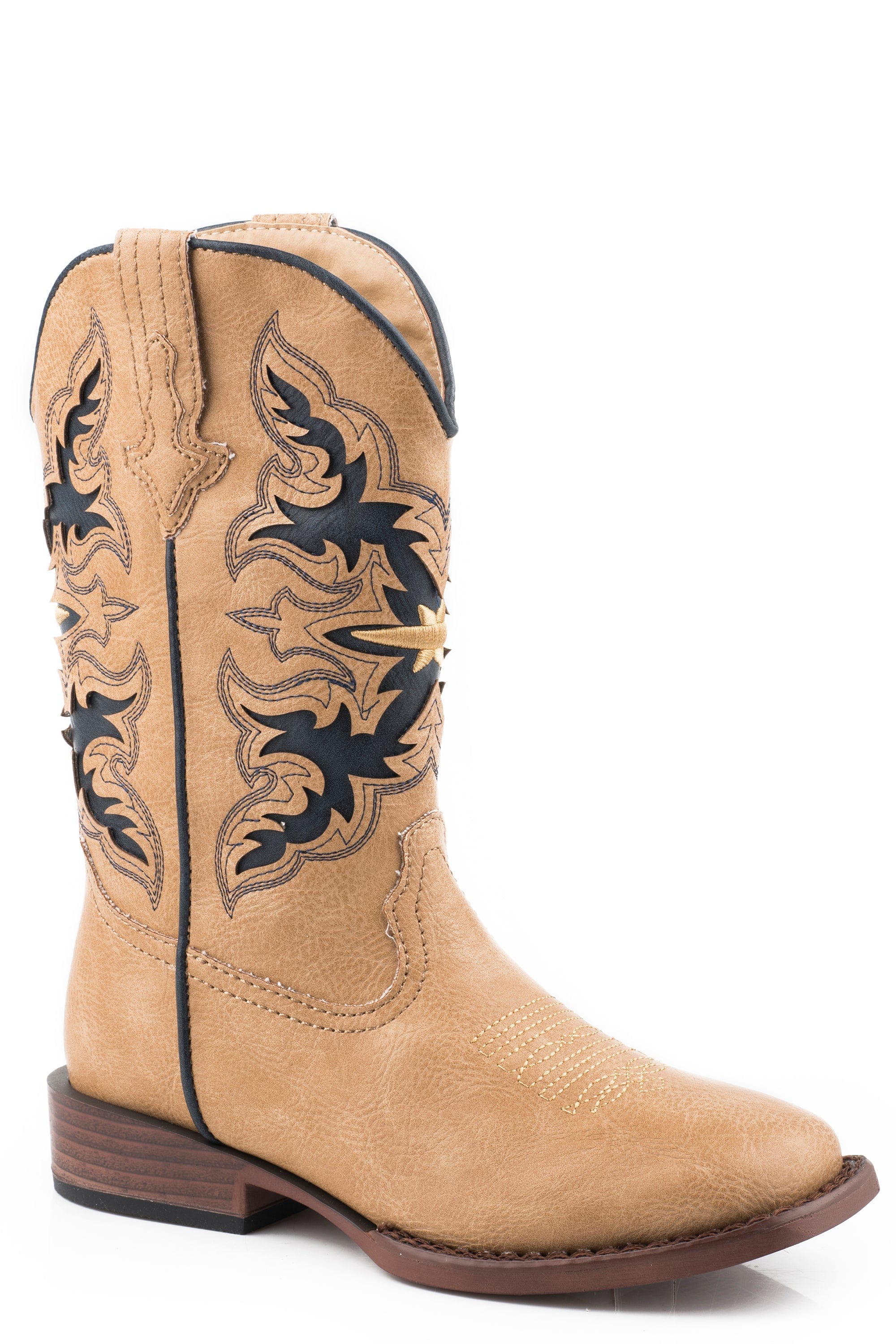 Roper Little Boys Tan Faux Leather Upper - Roper